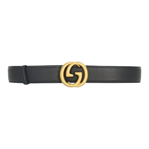 Leather Belt Gold Buckle 40 mm