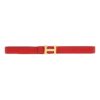 Reversible H Leather Belt Double Color Black & Red