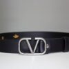 Valentino Garavani Black Leather Belt