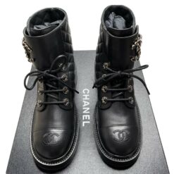 Calfskin Quilted Combat Boots