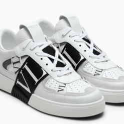 Valentino Garavani White/Black Sneakers with perforated leather upper