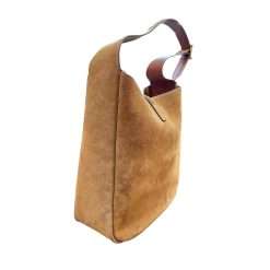 YSL Le 5 A 7 brown suede hobo bag with CASSANDRE closure