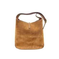 YSL Le 5 A 7 brown suede hobo bag with CASSANDRE closure