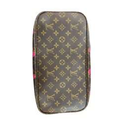 Cherry Monogram Neverfull MM style tote bag with red interior