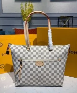 Lena MM Damier Azur Canvas For Women, Women’s Handbags, Shoulder Bags 11.8in/30cm - Image 2