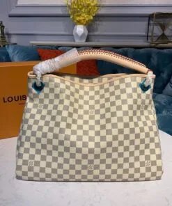 Artsy MM Damier Azur Canvas For Women, Women’s Handbags 16.1in/41cm - Image 4